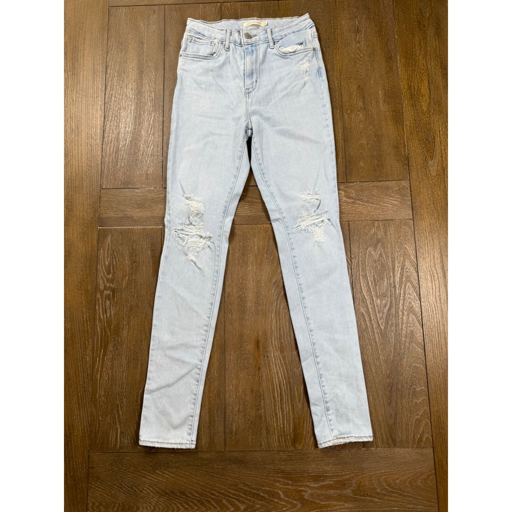 Levi's 721 Women's Jeans 27 Light Wash High Rise Skinny Distressed